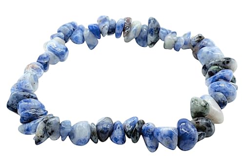 VLNET ® | Elastisches Armband mit italienischem Sodalith Naturstein | Eigenschaften: fördert den Schlaf, bringt Ruhe und fördert die Kreativität | Einheitsgröße verstellbar | Unisex von VLNET