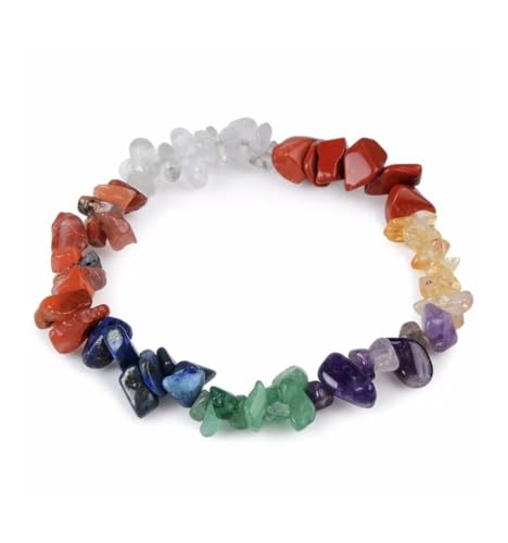 VLNET | Elastisches Armband 7 Chakren | Natursteine Barock | Einheitsgröße verstellbar | Unisex von VLNET