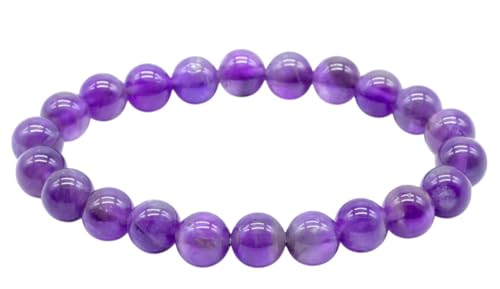 VLNET | Elastisches Armband mit 6 mm oder 8 mm Amethyst-Naturstein | beruhigende, schützende und spirituelle Eigenschaften | Einheitsgröße verstellbar, Taglia Unica, Stein, Amethyst VLNET | Elastisches Armband mit 6 mm oder 8 mm Amethyst-Naturstein | beruhigende, schützende und spirituelle Eigenschaften | Einheitsgröße verstellbar, Taglia Unica, Stein, Amethyst von VLNET