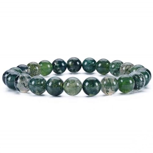 VLNET | Elastisches Armband mit natürlichem Moosachat 6 mm oder 8 mm | Eigenschaften: fördert Vertrauen, Hoffnung und Kommunikation | Einheitsgröße verstellbar, Taglia Unica, Stein, Moosachat VLNET | Elastisches Armband mit natürlichem Moosachat 6 mm oder 8 mm | Eigenschaften: fördert Vertrauen, Hoffnung und Kommunikation | Einheitsgröße verstellbar, Taglia Unica, Stein, Moosachat von VLNET