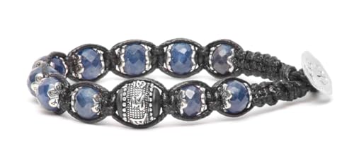 VLNET Tamashii Armband Gebetsrad Precious Edition mit Edelsteinen Rubin, Saphir und Smaragd, Taglia Unica, Sterling-Silber, Kein Edelstein von VLNET