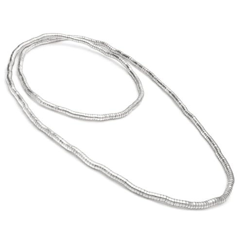 VLNET Vestopazzo Halskette Armband Snake klein aus recyceltem Messing und versilbert. Nickel getestet. Handwerkliche Verarbeitung, Taglia Unica, Messing Sterling Silber, Kein Edelstein von VLNET