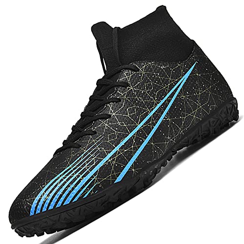 VLOOKST Fußballschuhe Herren High Top Trainingsschuhe Cleats Athletics Jugendliche Erwachsene Professionelle Fussballschuhe Outdoor Sport Football Schuhe Schwarz EU 35 von VLOOKST