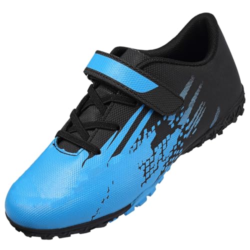 VLOOKST Fußballschuhe Jungen Kunstrasen Fussballschuhe Kinder Trainingsschuhe Mädchen Sneaker Sportschuhe Indoor Outdoor Turf Football Schuhe Unisex Blau Gr.38 von VLOOKST