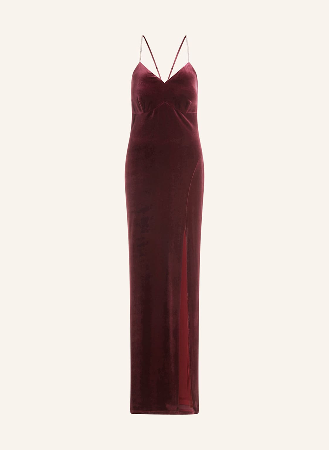 Vm Vera Mont Abendkleid Aus Samt Mit Schmucksteinen rot von VM Vera Mont