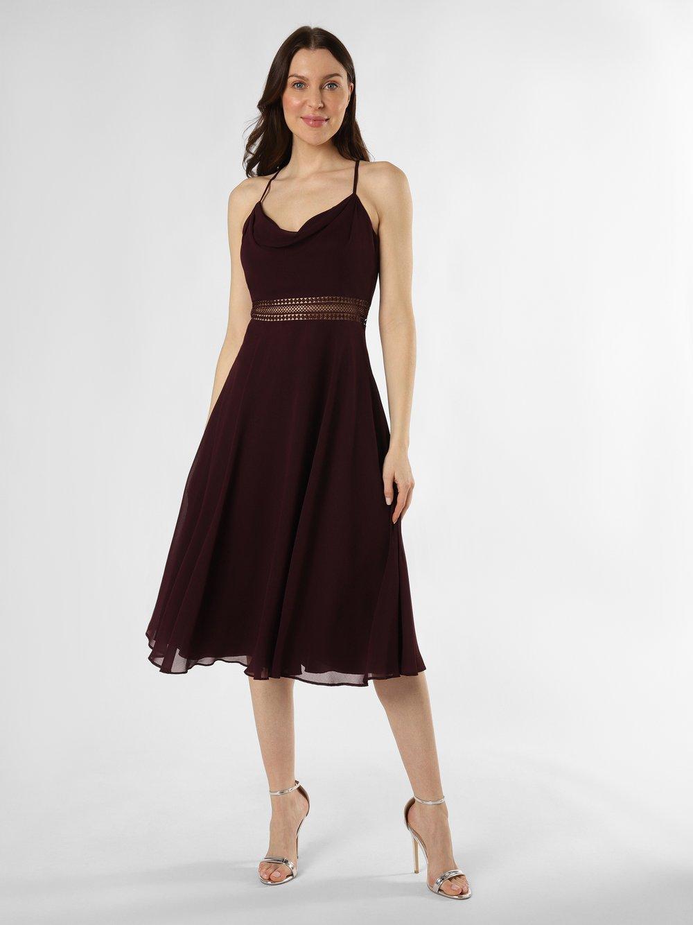 VM Abendkleid Damen Chiffon Wasserfall, aubergine von VM