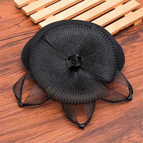 Faszinierende Haarspange Stirnband Hut Bowler Hut Feder Schleier Hochzeit Party Haarspange von VMAKBUWIS