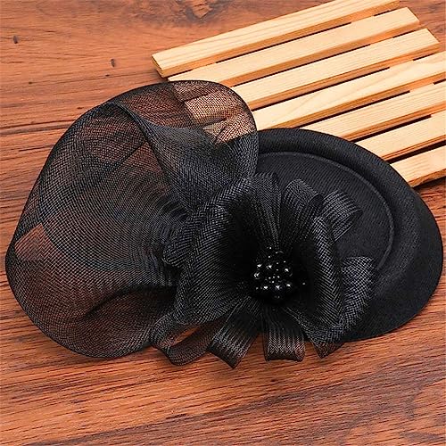 Faszinierende Haarspange Stirnband Hut Bowler Hut Feder Schleier Hochzeit Party Haarspange von VMAKBUWIS