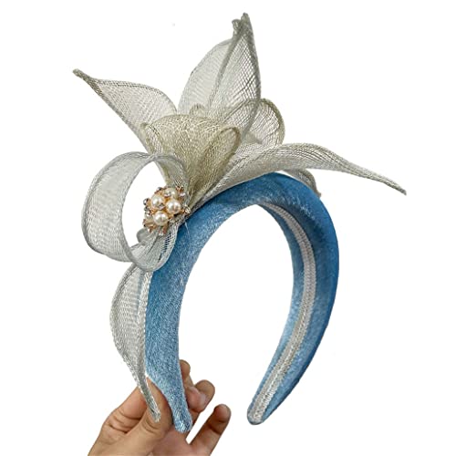 Handgefertigte Hochzeit Haarband Fascinatoren Braut Kopfbedeckung Damen Party Anlass Kopfschmuck Dickes Haarband Zubehör von VMAKBUWIS