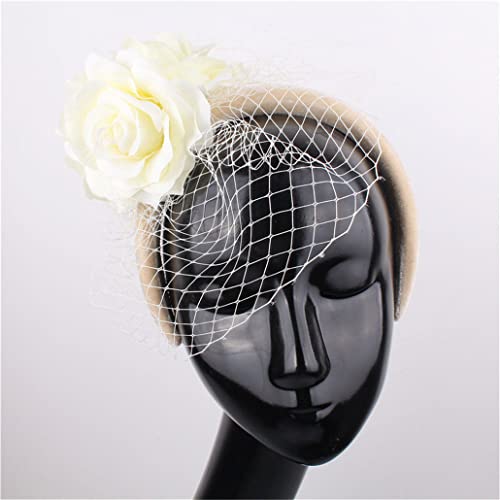 Mode Blau Headwear Für Braut Mesh Blume Fascinatoren Haar Zubehör Kopfschmuck Prinzessin Frauen Haarband von VMAKBUWIS