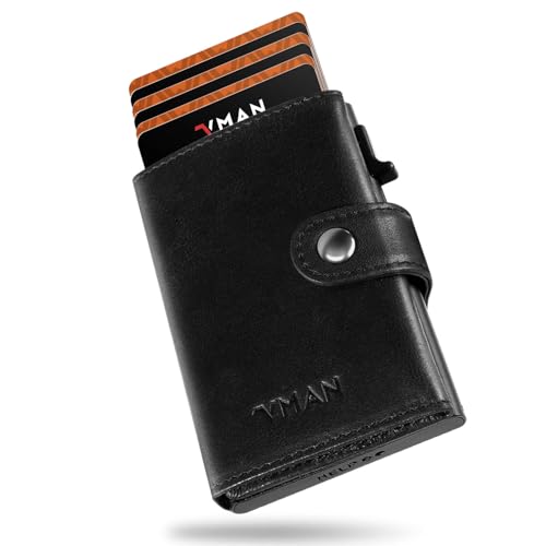 VMAN Echtleder Slim Wallet mit Münzfach | Smart Wallet aus Vollnarbenleder | Geldbörse Herren RFID-Schutz | Portmonee Geldbeutel | Kartenetui Kreditkartenetui für 10+ Karten | Seidenschwarz VMAN Echtleder Slim Wallet mit Münzfach | Smart Wallet aus Vollnarbenleder | Geldbörse Herren RFID-Schutz | Portmonee Geldbeutel | Kartenetui Kreditkartenetui für 10+ Karten | Seidenschwarz von VMAN