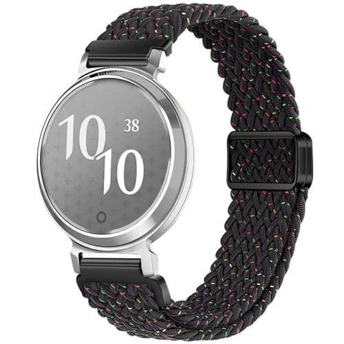VMBVBHMDF 14 Mm Passend For Garmin Watch Lily2, Elastisches Nylonarmband, Lily 2-Uhr, Damen, Faltschließe, Schnellverschluss(Starlight black) von VMBVBHMDF