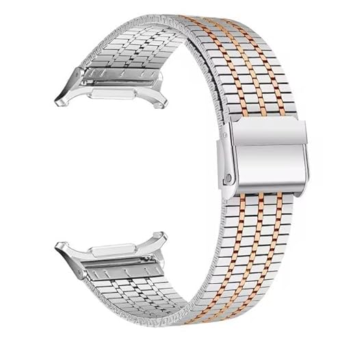 VMBVBHMDF Passend for Samsung Galaxy Watch Ultra Band 47 mm Edelstahlarmband Galaxy Watch Ultra 47 mm Correa Armband Herren Damenarmband(Silver Rose Gold) von VMBVBHMDF