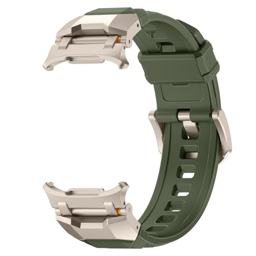 VMBVBHMDF Weiches Gummiband passend for Samsung Galaxy Ultra Watch Ultra 47 mm Sportarmband Correa passend for Samsung Galaxy 7 Ultra 47 mm Armband(Titanium Green) von VMBVBHMDF