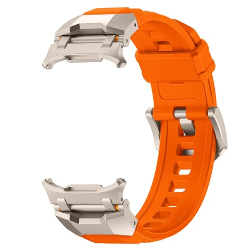 VMBVBHMDF Weiches Gummiband passend for Samsung Galaxy Ultra Watch Ultra 47 mm Sportarmband Correa passend for Samsung Galaxy 7 Ultra 47 mm Armband(Titanium Orange) von VMBVBHMDF