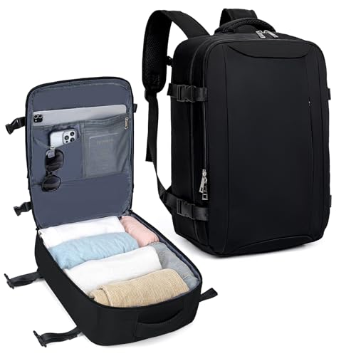 VMIKIV Handgepäck Rucksack für Easyjet 45x36x20 Reiserucksack Handgepäck Flugzeug Laptop Rucksack Damen Herren für Laptop 15,6 Zoll 32L Handgepäck Tasche Flugzeug Flug Genehmigt für Reisen von VMIKIV