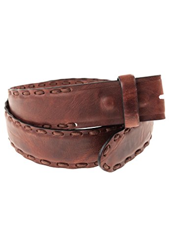 VMP Gürtel aus Leder mit Hand-Stitching Krest, Größe:100, Farbe:Caffee-018(AMT924) von VMP