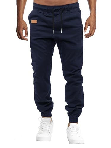 VMSUCIJ Herren Hose Chino Cargo Hose Jogginghose Baumwolle Casual Jogger Männer Modern Sport Jogginghosen für Herren Sweatpants mit elastischem Bund und Kordelzug und Taschen,Blau 01,S von VMSUCIJ