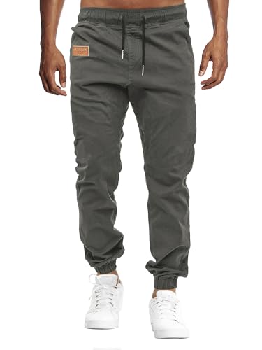 VMSUCIJ Herren Hose Chino Cargo Hose Jogginghose Baumwolle Casual Jogger Männer Modern Sport Jogginghosen für Herren Sweatpants mit elastischem Bund und Kordelzug und Taschen,Grau 01,L von VMSUCIJ