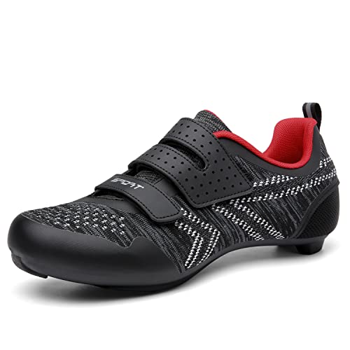 VNANV Fahrradschuhe Herren Damen Rennradschuhe MTB Schuhe Herren Damen rennradschuhe Herren rennrad Fahrradschuhe Look SPD SPD-SL Delta Lock Pedal Reitschuhe Schuhen (Schwarz10,39) von VNANV