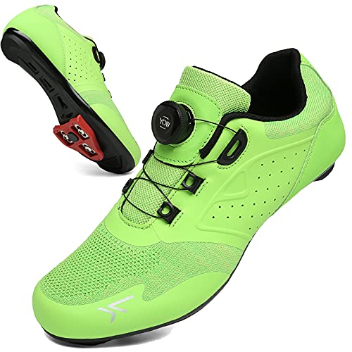 VNANV Fahrradschuhe Herren Damen Rennradschuhe MTB Schuhe Herren Damen rennradschuhe Herren rennrad Fahrradschuhe Look SPD SPD-SL Delta Lock Pedal Reitschuhe Spinning Schuhen(40,Grün) von VNANV