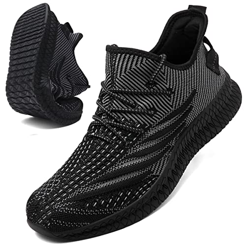 VNANV Herren Laufen Gehen Tennis Trainer Casual Fitnessstudio Athletische Fitness Sport Schuhe - Mode Turnschuhe- Leichtgewicht-Komfortable（Schwarz 40） von VNANV