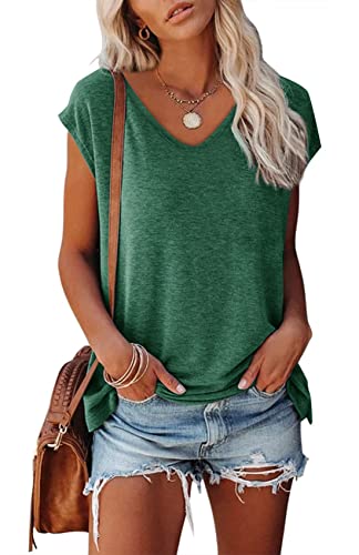 Bluse Damen Sommer Tshirt V Ausschnitt Oberteil Lose Longsleeve T-Shirt Lässig Pullover Kleidung Basic Tshirt Tunika Top Bluse Einfarbig Casual Lose Tank Basic Teenager Mädchen Bluse Damen Sommer Tshirt V Ausschnitt Oberteil Lose Longsleeve T-Shirt Lässig Pullover Kleidung Basic Tshirt Tunika Top Bluse Einfarbig Casual Lose Tank Basic Teenager Mädchen von VNBUY