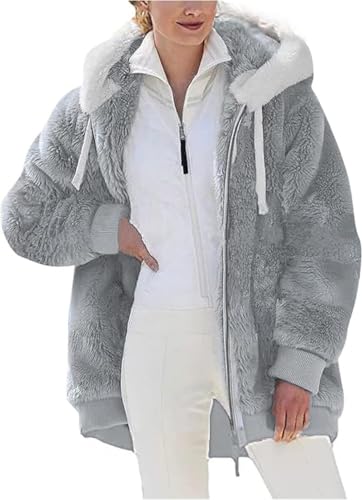 VNBUY Damen Mantel Kapuzenjacke Warm Winterjacke Mode Einfarbig Herbst Hoodie Pullover Oversize Sweatjacke Reißverschluss Plüschjacke Fleecejacke Oberteile Zip Sweatshirt Cardigan Outwear VNBUY Damen Mantel Kapuzenjacke Warm Winterjacke Mode Einfarbig Herbst Hoodie Pullover Oversize Sweatjacke Reißverschluss Plüschjacke Fleecejacke Oberteile Zip Sweatshirt Cardigan Outwear von VNBUY