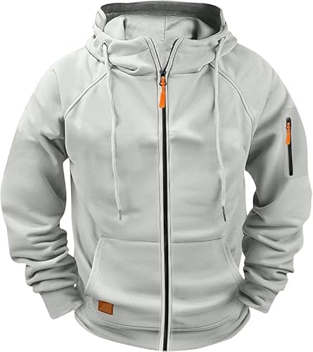 VNBUY Sweatjacke Herren Mode Hoodie Übergangsjacke Herbstjacke Kapuzenpullover Reißverschluss Oversized Sweatshirt Mit Kapuze Kapuzenmantel Classic Sportjacke Outdoorjacke Jacke Kapuzenjacke von VNBUY