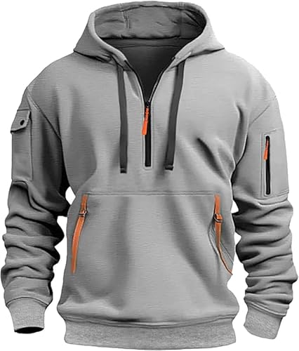 VNBUY Sweatjacke Herren mit Kapuze Kapuzenpulli Zip Hoodie Bequem Wärme Sweatshirt mit Taschen Jacken Leichte Einfarbig Übergangsjacke Männer Sportjacke Kapuzenjacke Wintermantel herrenkleidung von VNBUY