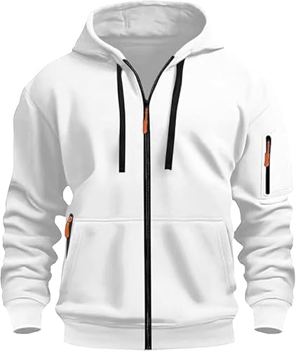 VNBUY Sweatjacke Herren mit Kapuze Kapuzenpulli Zip Hoodie Bequem Wärme Sweatshirt mit Taschen Jacken Leichte Einfarbig Übergangsjacke Männer Sportjacke Kapuzenjacke Wintermantel herrenkleidung von VNBUY