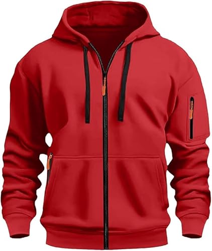 VNBUY Sweatjacke Herren mit Kapuze Kapuzenpulli Zip Hoodie Bequem Wärme Sweatshirt mit Taschen Jacken Leichte Einfarbig Übergangsjacke Männer Sportjacke Kapuzenjacke Wintermantel herrenkleidung von VNBUY