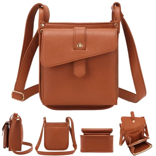 Dollver Umhängetasche, einzigartiges Design, Umhängetasche aus Leder, Schultertasche mit mehreren Fächern und integriertem Portemonnaie (A) von VNDUIFH