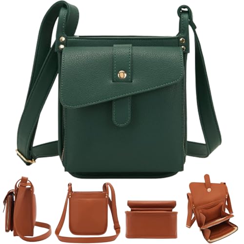 VNDUIFH Dollver Umhängetasche, einzigartiges Design, Umhängetasche aus Leder, Schultertasche mit mehreren Fächern und integriertem Portemonnaie (B) von VNDUIFH