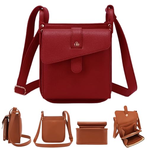 VNDUIFH Dollver Umhängetasche, einzigartiges Design, Umhängetasche aus Leder, Schultertasche mit mehreren Fächern und integriertem Portemonnaie (C) von VNDUIFH