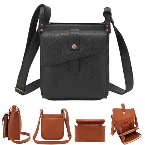 VNDUIFH Dollver Umhängetasche, einzigartiges Design, Umhängetasche aus Leder, Schultertasche mit mehreren Fächern und integriertem Portemonnaie (D) von VNDUIFH