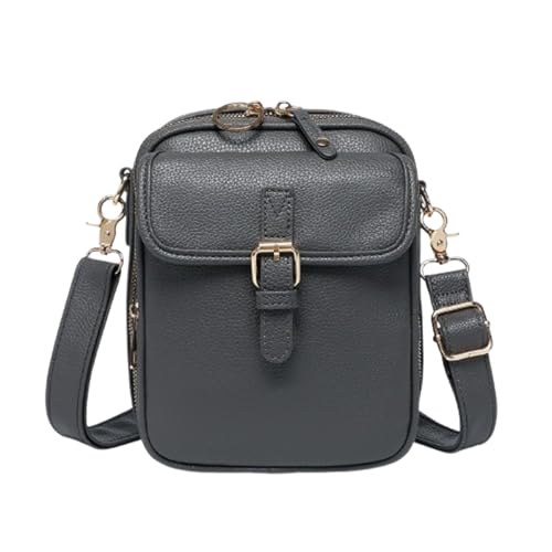 VNDUIFH Urvashi Umhängetasche aus Leder mit Diebstahlschutz, Retro-Mini-Umhängetasche mit großem Fassungsvermögen und doppellagigem Design, Vintage-Umhängetasche (C) von VNDUIFH