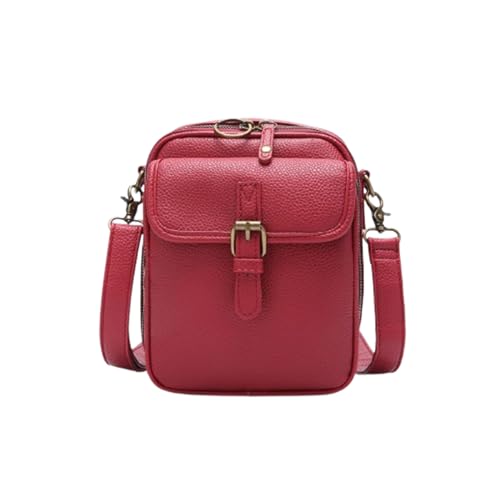 VNDUIFH Urvashi Umhängetasche aus Leder mit Diebstahlschutz, Retro-Mini-Umhängetasche mit großem Fassungsvermögen und doppellagigem Design, Vintage-Umhängetasche (J) von VNDUIFH