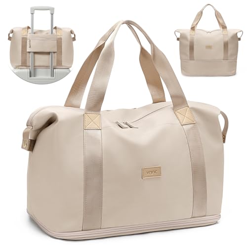 VNINE Reisetasche Damen Handgepäck Tasche Sporttasche Weekender Bag Erweiterbare Schwimmtasche Wasserdicht Travel Bag Kliniktasche Geburt Duffle Bag von VNINE