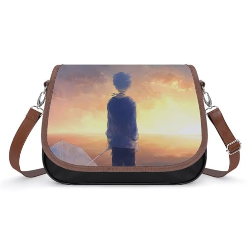 VNJVPWLQW Umhängetasche Damen Anime-Junge Schultertasche Crossbody Tasche Handytasche Geldbörsen 31x22x11cm von VNJVPWLQW