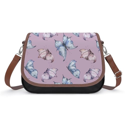VNJVPWLQW Umhängetasche Damen Aquarell-Schmetterling Schultertasche Crossbody Tasche Handytasche Geldbörsen 31x22x11cm von VNJVPWLQW