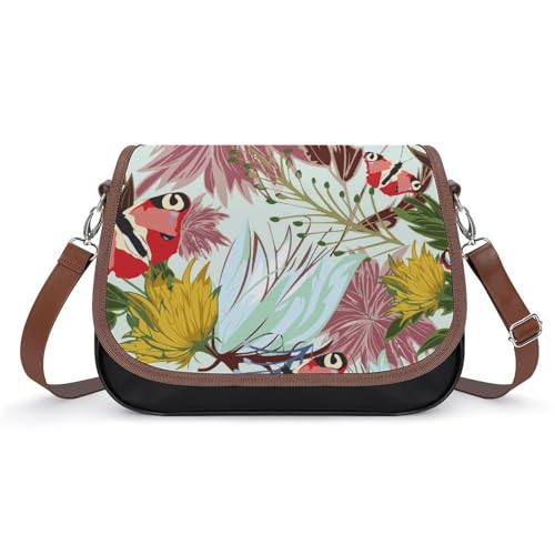 VNJVPWLQW Umhängetasche Damen Blumen Schultertasche Crossbody Tasche Handytasche Geldbörsen 31x22x11cm von VNJVPWLQW