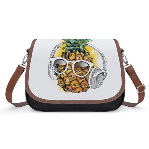 VNJVPWLQW Umhängetasche Damen Brille Ananas Schultertasche Crossbody Tasche Handytasche Geldbörsen 31x22x11cm von VNJVPWLQW