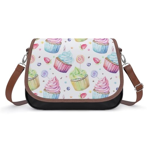 VNJVPWLQW Umhängetasche Damen Bunter Kuchen Schultertasche Crossbody Tasche Handytasche Geldbörsen 31x22x11cm von VNJVPWLQW