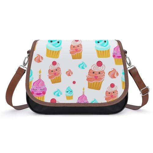 VNJVPWLQW Umhängetasche Damen Bunter Kuchen Schultertasche Crossbody Tasche Handytasche Geldbörsen 31x22x11cm von VNJVPWLQW