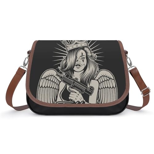 VNJVPWLQW Umhängetasche Damen Cooles Mädchen Schultertasche Crossbody Tasche Handytasche Geldbörsen 31x22x11cm von VNJVPWLQW
