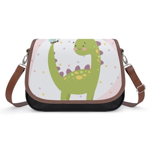 VNJVPWLQW Umhängetasche Damen Dinosaurier Schmetterling Schultertasche Crossbody Tasche Handytasche Geldbörsen 31x22x11cm von VNJVPWLQW