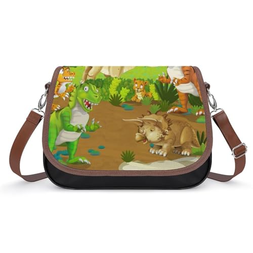 VNJVPWLQW Umhängetasche Damen Dinosaurier Schultertasche Crossbody Tasche Handytasche Geldbörsen 31x22x11cm von VNJVPWLQW
