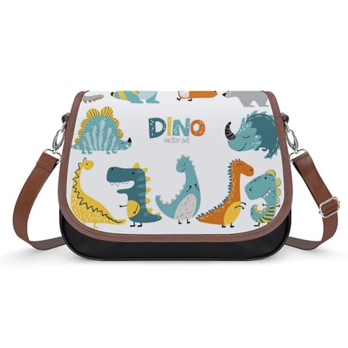 VNJVPWLQW Umhängetasche Damen Dinosaurier Schultertasche Crossbody Tasche Handytasche Geldbörsen 31x22x11cm von VNJVPWLQW