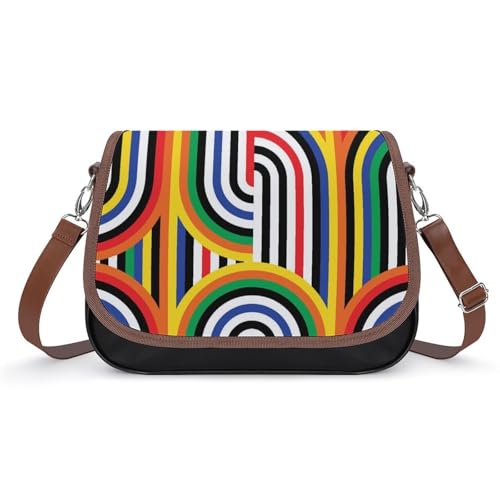 VNJVPWLQW Umhängetasche Damen Farbe Streifen Schultertasche Crossbody Tasche Handytasche Geldbörsen 31x22x11cm von VNJVPWLQW